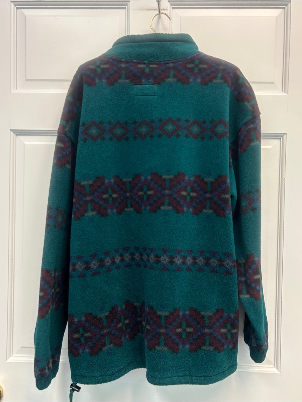 EUC Vintage Eddie Bauer Polartec Aztec Geometric Pattern 1/4-zip Fleece Pullover - Picture 3 of 7